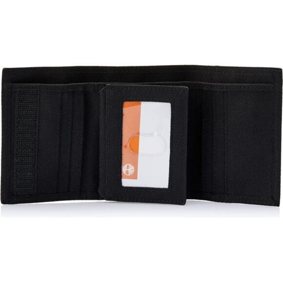 Men's Trifold Nylon Wallet, Black, One Size - Picture 5 of 7